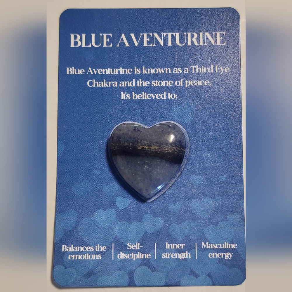 Blue Aventurine Heart Stone Decor